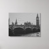 Zwart-wit Big Ben Tower Palace of Westminster Canvas Afdruk (Voorkant)