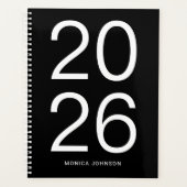 Zwart-wit Big Year Numbers Planner (Voorkant)