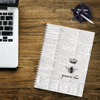 Zwart-wit  bijenkoningin 🐝 notitieboek