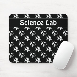 Zwart-wit biohazard Mousepad met aangepaste tekst Muismat