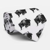 Zwart-wit Bison/buffalo Stropdas (Opgerold)