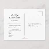 Zwart-wit bladerbloemmonogram Datum wijzigen Uitnodiging Briefkaart (Achterkant)
