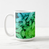 Zwart-wit bladpatroon koffiemok (Links)