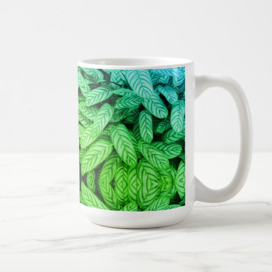 Zwart-wit bladpatroon koffiemok (Rechts)
