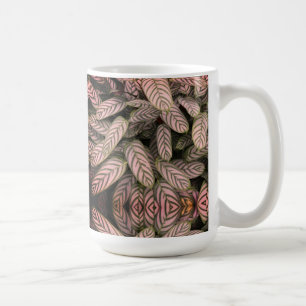 Zwart-wit bladpatroon koffiemok