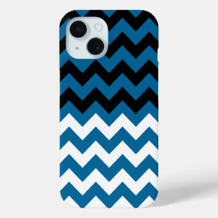 Zwart, wit & blauw Chevron patroon