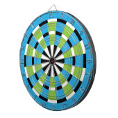 Zwart Wit Blauw & Limoen Dartboard Dartbord (Voorkant Rechts)