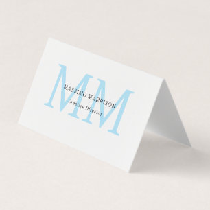 Zwart Wit Blauwe Minimalistische Professionele Mon Visitekaartjes