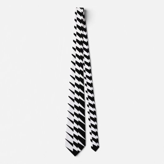Zwart-wit bliksem Zig Zag Pattern Stropdas (Voorkant)