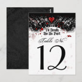 Zwart Wit Bloed Splatter Til Death Tafel Nummer Briefkaart (Voorkant / Achterkant)