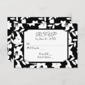 Zwart-Wit Bloem RSVP (Voorkant / Achterkant)