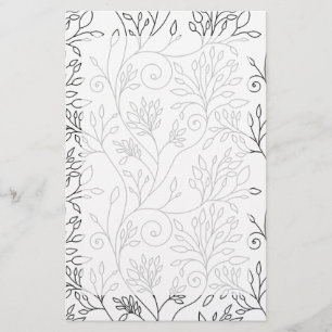 Zwart-wit bloemen briefpapier