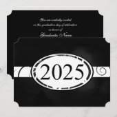 Zwart-wit Bloemen Button 2025 Kaart (Voorkant / Achterkant)