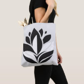 Zwart-wit Bloemen Canvas tas (Dichtbij)