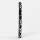 Zwart-wit Bloemen Damask Custom Case-Mate iPhone Case (Achterkant/rechts)
