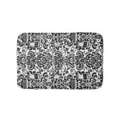 Zwart-wit Bloemen Damasks Patroon 2 Badmat (Voorkant)