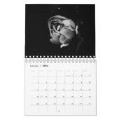 Zwart-wit bloemen fotografie kalender (Jan 2026)