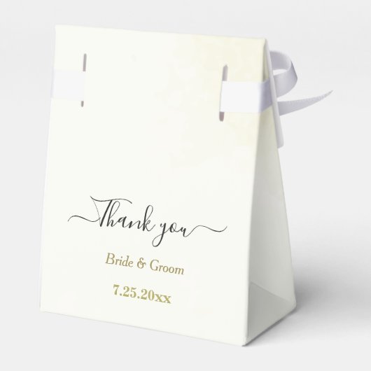 zwart wit bloemen gouden bladeren bruiloft bedankdoosjes (Achterkant)