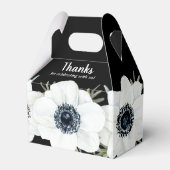 Zwart-wit Bloemen Groot Bedankdoosjes (Voorkant Zijde)