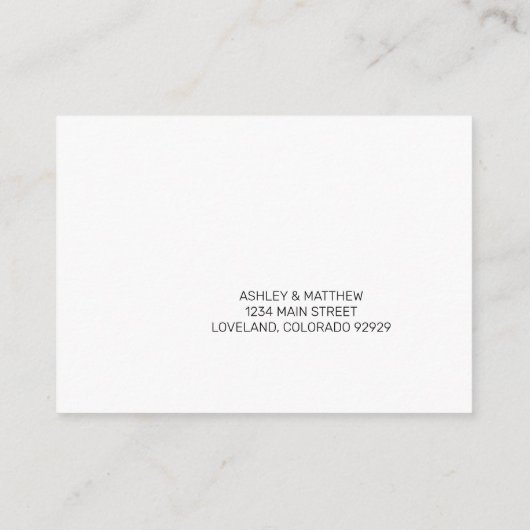 Zwart Wit Bloemen Huwelijk RSVP Informatiekaartje (Achterkant)