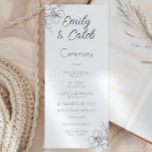 Zwart-wit Bloemen Lijst lijn Art Bruiloft Programma