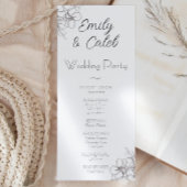 Zwart-wit Bloemen Lijst lijn Art Bruiloft Programma