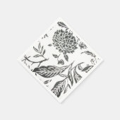 Zwart & Wit Bloemen Print servetten (Hoek)