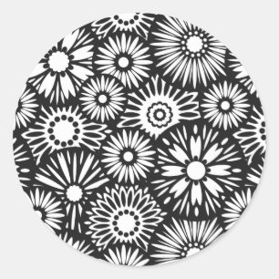 zwart-wit bloemen Sticker