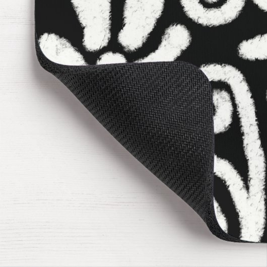 Zwart Wit Bloemen & Swirls Bloemen Swirl Muismat (Hoek)