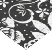 Zwart-wit Bloemen Tafelkleed (Gekanteld)