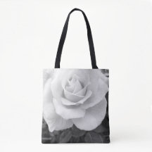 Zwart-wit Bloemen Tas