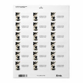 Zwart-wit bloemenadres etiket (Full Sheet)