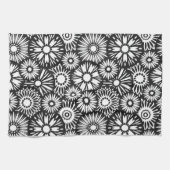 Zwart-wit bloemenbadhanddoek theedoek (Horizontaal)