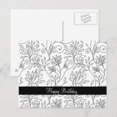 Zwart-wit bloemenBriefkaart Briefkaart (Voorkant / Achterkant)
