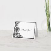 Zwart & Wit Bloemendamask Custom Bedankkaart (Voorkant)