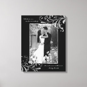 Zwart Wit Bloemenportret Fotosjabloon Afbeelding Canvas Afdruk