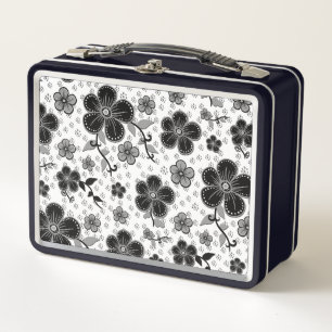 Zwart-wit bloemenprint