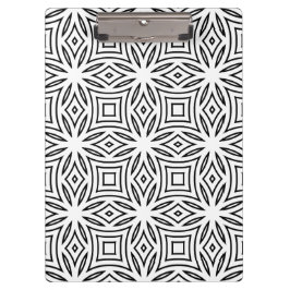 Zwart-wit bloemmotief geometrisch patroon klembord