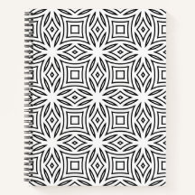 Zwart-wit bloemmotief geometrisch patroon