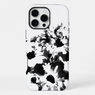 Zwart & wit bloemmotief originele kunst iPhone 16 pro max hoesje