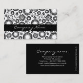 Zwart-wit bloemmotief Visitekaartje (Voorkant / Achterkant)