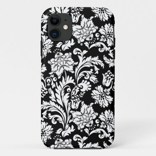 Zwart-wit bloemontwerp Case-Mate iPhone case (Achterkant)