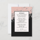 Zwart Wit Blush Wedding Detail Sjabloon QR Code Kaart (Voorkant)