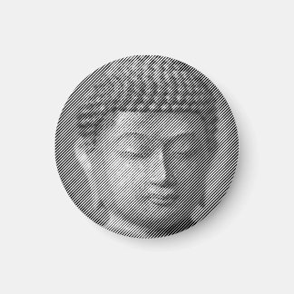 Zwart-wit boeddha-gezichtsveld, gevormd door lijne magneet