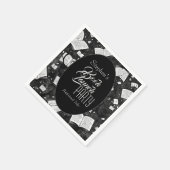 Zwart-wit boek lanceringsfeest servet (Hoek)
