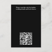 Zwart-wit boho bloemen elegante bruiloft RSVP Informatiekaartje (Achterkant)