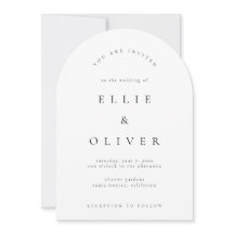 Zwart-wit Boho Boog Modern Trouwen