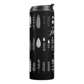 Zwart-wit Boho Botanisch Minimalistisch Thermosbeker (Gedraaid links)