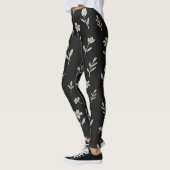 Zwart-wit Boho Design Leggings (Links)