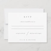 Zwart-wit Boho Photo Wedding Modern RSVP Kaartje (Voorkant)